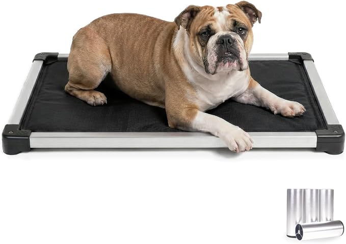 K9 Ballistics Chew Proof Armored Padded Dog Crate Bed, Virtually Indestructible, Legs Included (Obsidian Black, Medium (35" L x 22" W x 4.5" H)) by K9Ballistics