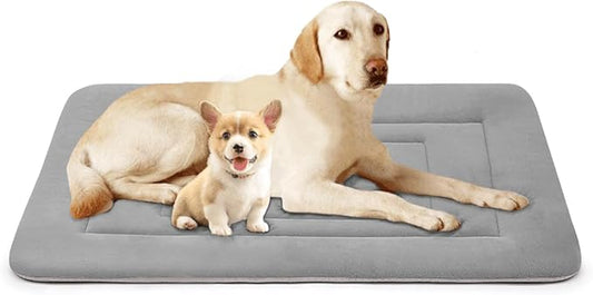 Dog Bed Soft Dog Crate Bed Pad Mat, 48 in Non Slip Bottom Washable Beds for Extra Large Dogs, Pet Bed Mattress Kennel Pad, Clay Gray by JoicyCoDogBeds