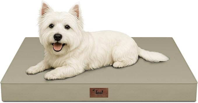 Waterproof Orthopedic Dog Crate Bed for Small Dogs & Cats | Egg Crate Foam, Fits 24x18 Crates, TPU Waterproof Layer, Machine Washable 1680D Oxford Cover, Small Pets Up to 20 lbs by TailStories