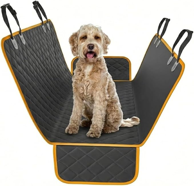 Active Pets Dog Car Seat Cover for Back Seat, Waterproof Pet Hammock Protector, Durable Nonslip Seat Protection SUV Truck, Standard 53"x56", Orange by ActivePets