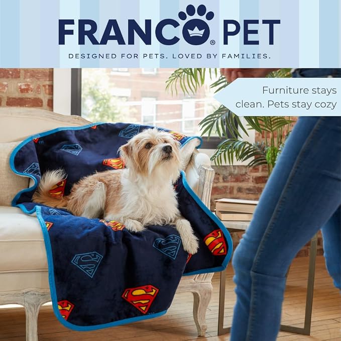 Superman DC Comics Waterproof Dog Bed Cover, Large 40x50 Pet Blanket for Furniture Bed Couch Sofa, (Officially Licensed) by Franco - Image 6