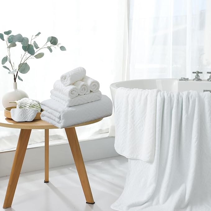 Bath Towel Set of 4 Extra Large Bath Sheet 35"x70" Oversized Bath Towel Soft Microfiber Bathroom Towel for Adults Highly Absorbent Quick Dry Towel Set for Bathroom,Hotel,Shower Towel Bath Sheet White - Image 3