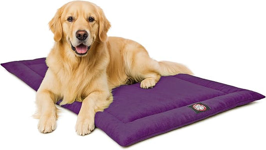 Majestic Pet Orthopedic Memory Foam Dog Crate Mat - Plush Pet Bed Pad for Crates & Kennels | USA Crafted | 42"x26" Villa Aubergine by MajesticPet