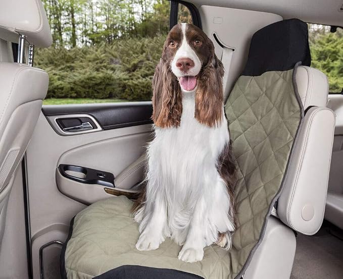 PetSafe Happy Ride Quilted Bucket Seat Cover - Long-Lasting Waterproof Padded Seat Protection with Secure Seatbelt Access - Keeps Leather Seats Clean & Protects from Scratches - Green - Image 3