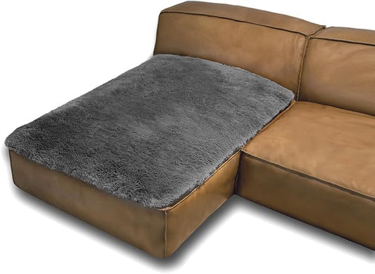 Dogs/Cats Bed Mats, Dog Pad Washable Removable Couch Cover with Anti-Slip Back, Plush Long Fur Mat, Perfect for Small, Medium and Large Dogs.(Dark Gray, 40"x50") by SNUGGLESINTO