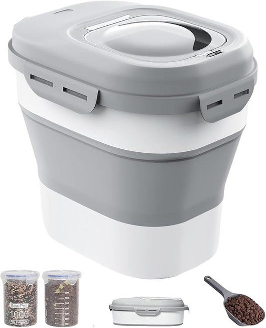 30-35 Lbs Dog Food Storage Container Collapsible Dog Food Container | Large Pet Food Storage with Airtight Lids,Wheels,Scoop and 2Pcs Food Storage Containers,Keep Food Fresh for Dog,Cat by DDMOMMYCOLLAPSIBLEFOODSTORAGECONTAINERFAMILY
