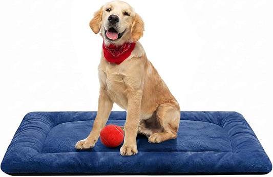 Dog Crate Pad Washable Dog Bed for Crate Medium Cozy Mat 36-Inch Navy Blue | Ultra Soft Kennel Pad,Anti-Slip Bottom,Fits for Most Metal Crates,Comfortable Sleeping Pet Mat by VERZEY
