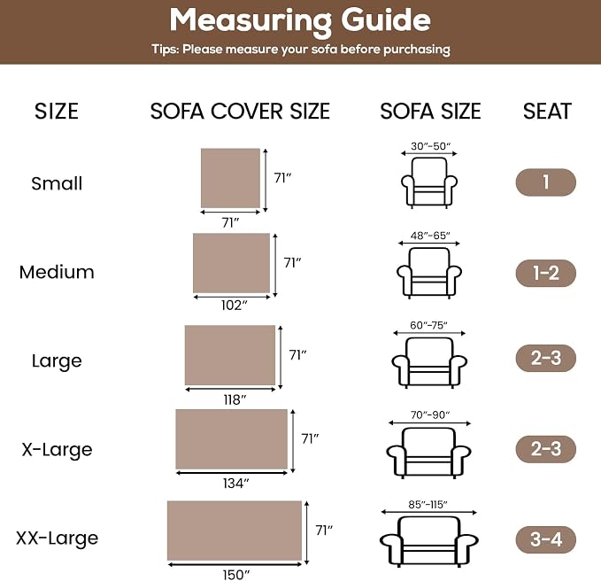 Khaki 71"x71" Waterproof Sectional Sofa Cover Boho Couch Protector for Pet | Anti Scratch Furniture Protector Pet Friendly Washable Soft Thick Chenille Couch Slipcover for 2-3 cushion, Sectional Sofa - Image 8