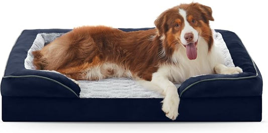 FURTIME Orthopedic Dog Bed for Medium Size Dog, Waterproof Dog Beds, 35x25x6.5 Supportive Foam Pet Couch Bed with Removable Washable Cover and Nonskid Bottom by FURTIME