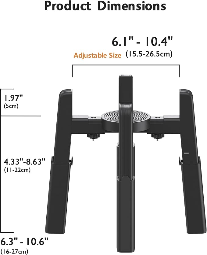 CZPET Dog Bowl Stand with Adjustable Height and Width [2 Pack, Stand Only] | Elevated Pet Water & Food Bowl for Medium Dogs, Stable and Anti-Slip Raised Bowl - Image 5