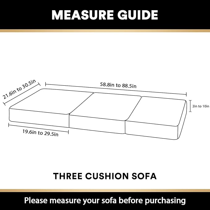 PrinceDeco Velvet Stretch Couch Cushion Cover, Sofa Slip Covers for 3 Seat Cushion Couch Chair Loveseat Sofa Cushion Furniture Protector Cushion Sofa Cover Each Width Up to 29.5", Oatmeal - Image 7