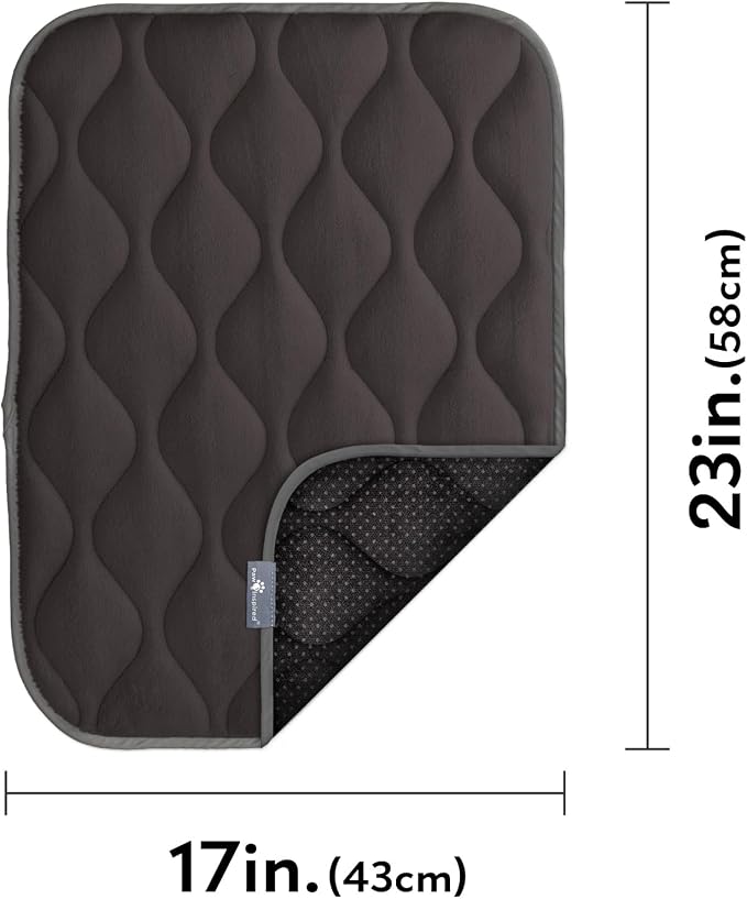 Paw Inspired Washable Padded Crate Mats for Dogs, Gray, 23x17 Inch | Fits 24-inch Kennels, Leakproof, Waterproof Bottom, Plush Dog Pad, Pet Bed - Image 2