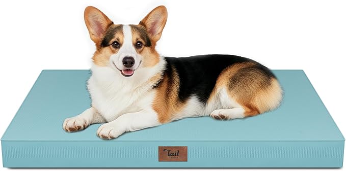 Outdoor Waterproof Orthopedic Dog Bed for Large Dogs | Egg Crate Foam for Joint Support, TPU Waterproof Layer, Machine Washable 1680D Oxford Cover, 36 x 27 Inch, Up to 65 lbs by TailStories