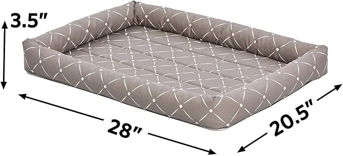 Midwest Homes for Pets 40230-MRD Quiet Time Couture Ashton Bolster Pet Bed, Medium Dog/30, Mushroom - Image 3