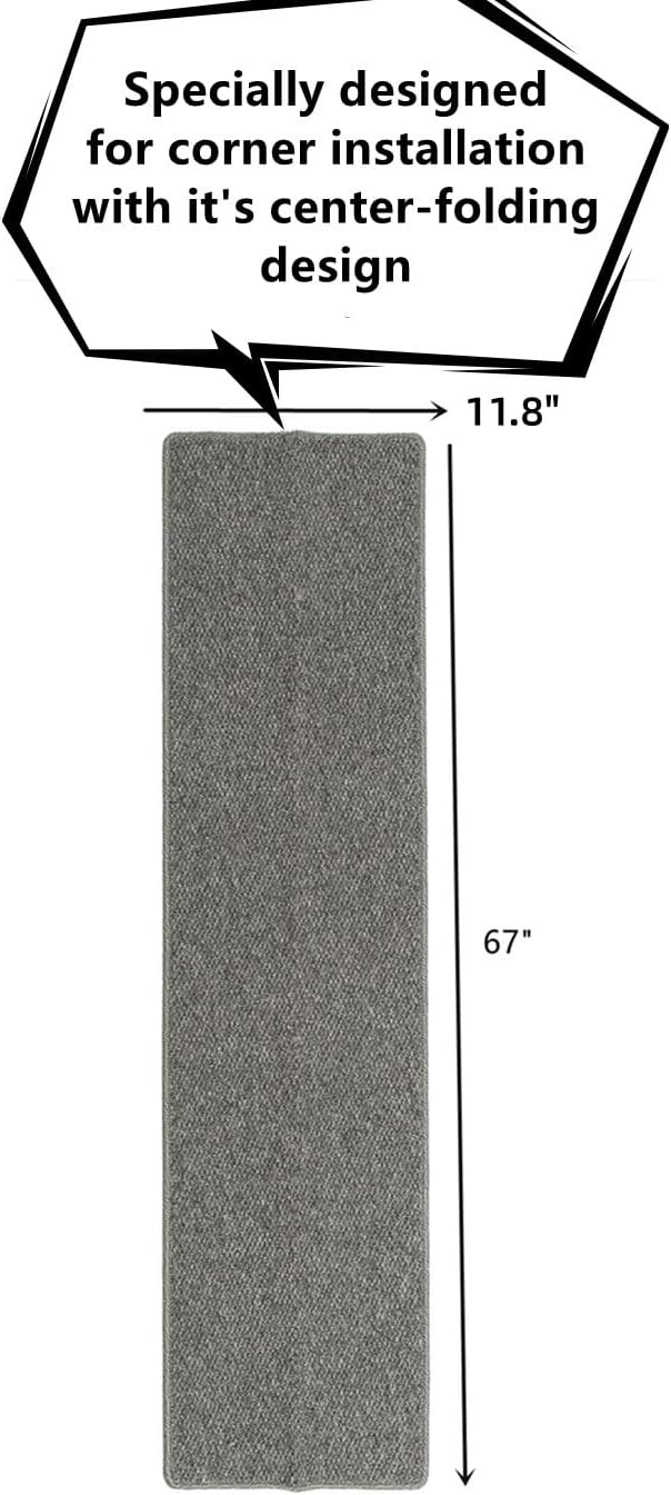 SHENGOCASE Thickened Cat Wall Corner Climbing Carpet, Cat Wall Furniture, Wall Corner Scratcher, Scratching Post (Gray), Grey - Image 4