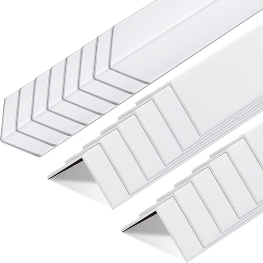 Sasylvia 20 Pcs Wall Corner Protector Guards, Vinyl 1-1/8 x 48 Inches Corner Trim Molding, Avoid Scratching Scuffs, Ease Install and Cleaning for Door Countertop Furniture Cabinet Protection, White by Sasylvia
