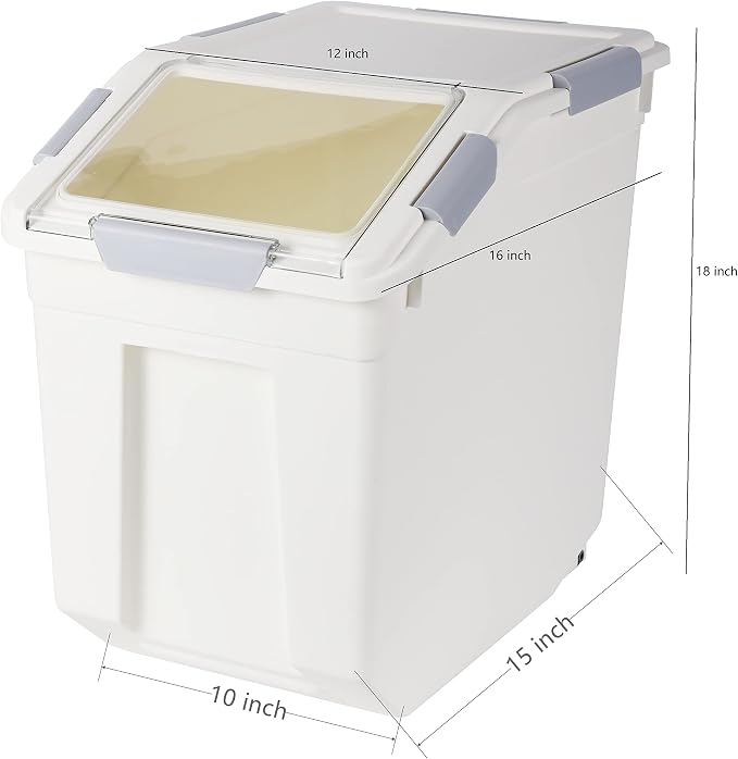 EonTone Flour Storage Container 25 Liters (30 Lb‎) Pack-6 with Lockable Lid Wheels BPA-Free Ingredient Storage Bins - Image 2