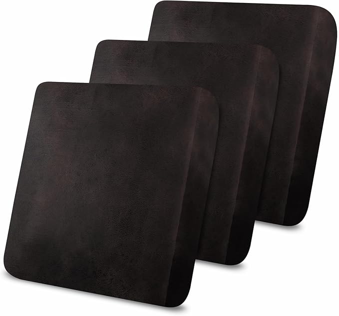 molasofa Leather Look Couch Cushion Covers, Stretch Sofa Cushion Covers for Sectional Armchair Loveseat Protector,Replacement Seat Cushion Slipcovers, Machine Washable (3 Cushion XL Sofa, Chocolate) by Molasofa