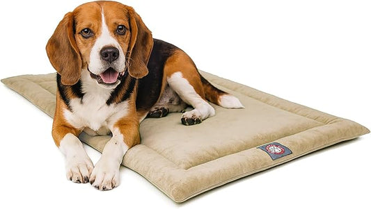 Majestic Pet Orthopedic Memory Foam Dog Crate Mat - Plush Pet Bed Pad for Crates & Kennels | USA Crafted | 36"x23" Villa Pearl by MajesticPet