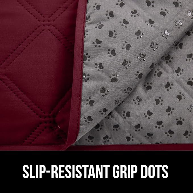 GORILLA GRIP® Waterproof Dog Blanket, 82x52, Leakproof Couch Cover for Dogs, Silicone Grip Backing, Protects Sofa, Sectional, Bed, Crate, Car & RV, Tear-Resistant Washable Senior Pet Blanket, Burgandy - Image 4