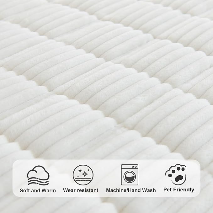 Couch Cover for Dogs Washable, Non Slip Sofa Covers for Pets 3 Cushion Couch Sofa, Sectional Slipcover Furniture Protector (1 PCS 27.5"x59" White) - Image 4