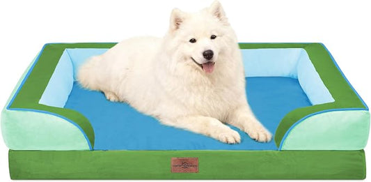 Comfort Expression Orthopedic Dog Beds for Large Sized Dog with Bolster | Waterproof Dog Couch Bed with Washable Cover & Non-Slip Bottom, Supportive Egg Crate Foam Large Pet Bed, 36x27 Inch by ComfortExpression