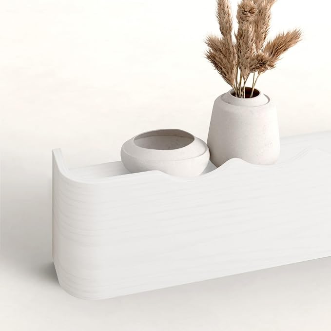 Wall Mounted Coat Rack with Shelf, Wooden Entryway Organizer with Hidden Metal Hooks for Hanging Coats Bags Keys, Modern Floating Shelf for Hallway Bathroom - Image 7