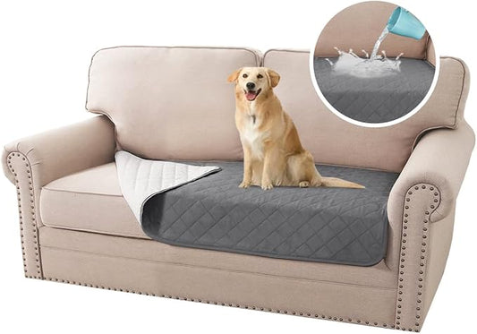 H.VERSAILTEX Couch Cover for Dogs Washable 100% Waterproof Sofa Cushion Cover Dog Bed Cover Non-Slip Pet Blanket for Sofa Cushion Protector, 35" x 62", Grey by HVERSAILTEX