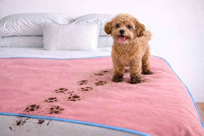 The Original Good-Time Pink/Blue Waterproof Blanket Jumbo 80x60 | 100% Leakproof for Messy Moments, Pets and Spills, Machine Wash & Dry - Image 4