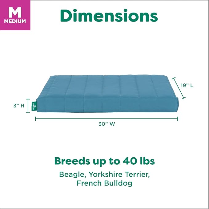 Furhaven Orthopedic Dog Bed – Puffy Quilted Foam Mattress with Removable Washable Cover, Soft & Supportive for Kennels & Crates - Medium, Lagoon - Image 3