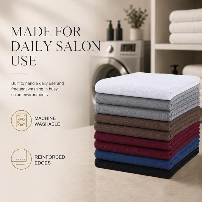 UNIMADE Salon Towels 24 Pack, Microfiber Barber Towels Bulk | (16x29 inches) Hair-Drying Cloth Super Soft Hand Cloth for Gym, Bath, Spa and Home Beauty Care(Not Bleach Proof) - Multicolor - Image 5