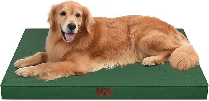 Waterproof Orthopedic Outdoor Dog Bed XL for Extra Large Dogs | Egg Crate Foam for Joint Support, TPU Waterproof Layer, Machine Washable 1680D Oxford Cover, 44 x 32 Inch, Up to 90 lbs by TailStories