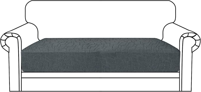 MAXIJIN Waterproof Couch Cushion Covers Individual Love Seat Cushion Cover Stretch Sectional Sofa Slipcovers with Elastic Bottom for Dogs Pets (1 Piece for Loveseat, Dark Gray) by MAXIJIN