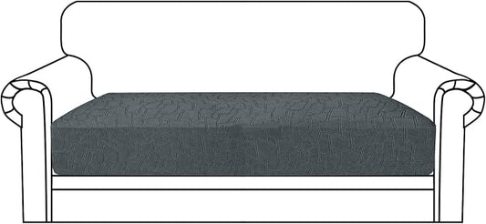 MAXIJIN Waterproof Couch Cushion Covers Individual Love Seat Cushion Cover Stretch Sectional Sofa Slipcovers with Elastic Bottom for Dogs Pets (1 Piece for Loveseat, Dark Gray) by MAXIJIN