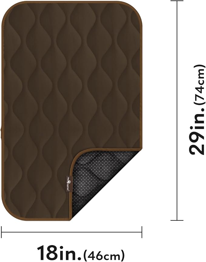 Paw Inspired Washable Padded Crate Mats for Dogs, Dark Brown, 29x18 Inch | Fits 30-inch Kennels, Leakproof, Waterproof Bottom, Plush Dog Pad, Pet Bed - Image 2