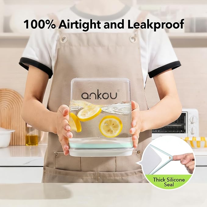 Ankou Food Storage Container Sets, 2.8 Qt + 4.2 Qt Airtight Canisters with Lids and 130ml Scoop, BPA-Free Plastic Pantry Containers for Flour, Sugar, Rice - Image 3