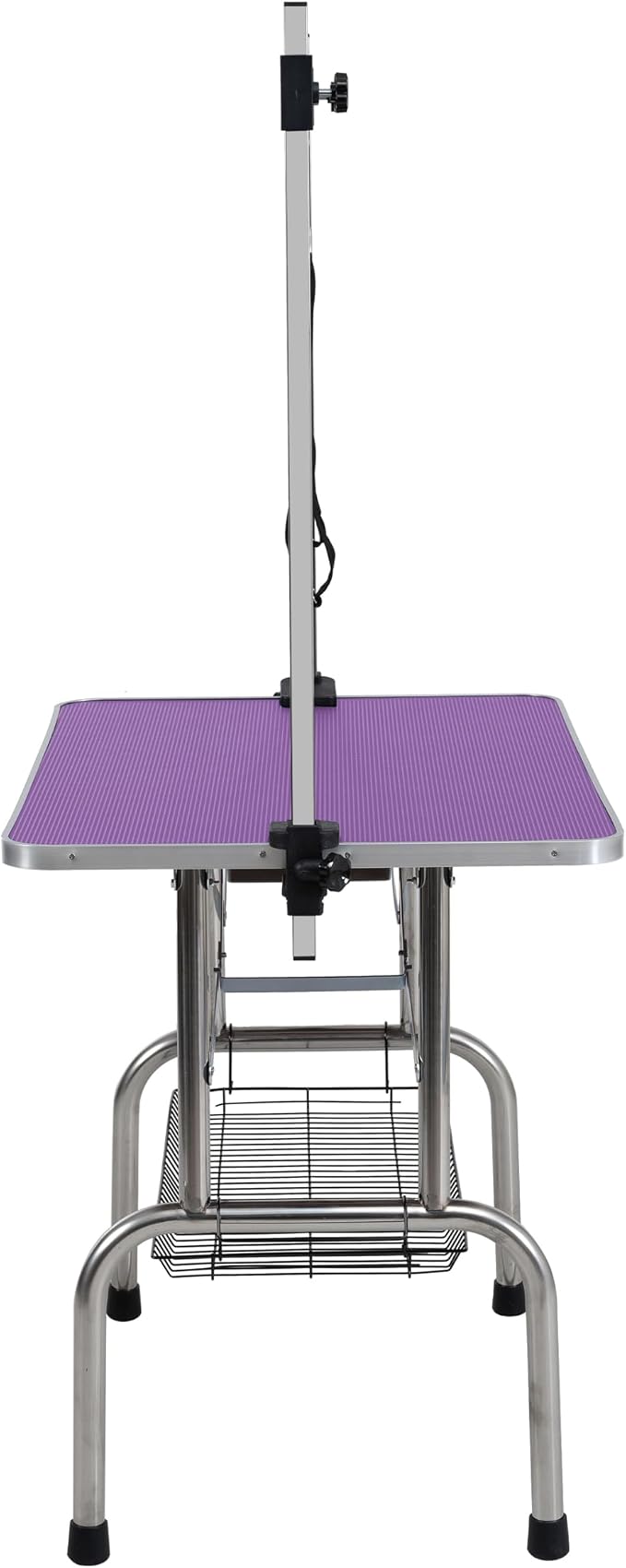 Professional Dog Pet Grooming Table Adjustable Heavy Duty Portable w/Arm & Noose & Mesh Tray (Purple, 36") - Image 9