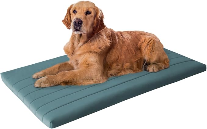 BALANCE Dog Crate Bed, Orthopedic Dog Bed Pad with Waterproof Liner, Washable Crate Foam Pet Mat for Large, Medium, Puppy Dogs Breeds, Powder Blue, 48"x30"x2" by BalancePet