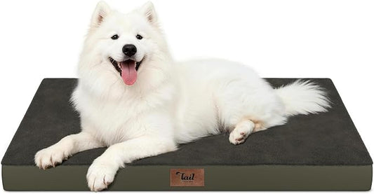 Large Waterproof Orthopedic Dog Bed with Egg Crate Foam | Fits 42x28 Crates, TPU Waterproof Layer, 1680D Washable Oxford Cover, Portable Handle, Indoor & Outdoor Use, Up to 80 lbs by TailStories