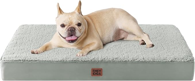 EHEYCIGA Orthopedic Dog Bed Medium with Removable Washable Cover, 30x20 | Egg Crate Foam Support, Durable Oxford fabric, Non-Slip Bottom, Machine Washable, Soft Waterproof Plush Pet Bed Mat For Crate by EHEYCIGA