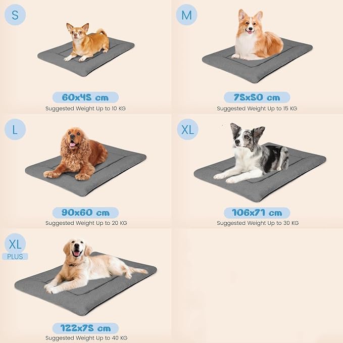 Dog Crate Pad Washable, Plush 42 x 28 Inch Anti-Slip Kennel Mat for Medium & Large Dogs, Fits Wire or Metal Crates, Travel, Home & Training Use, Dark Grey - Image 6