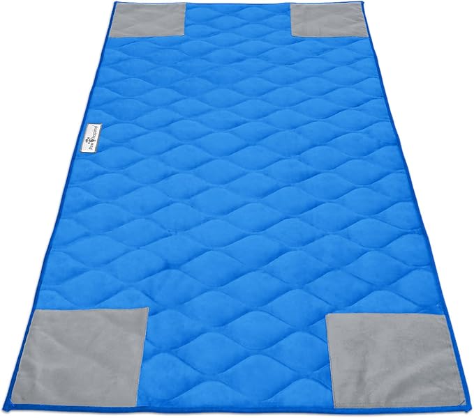 Paw Inspired PopCorner Washable Fleece Cage Liners, C&C 2x4, Blue | Reinforced Corners, Super Absorbent Mat, Bedding, Waterproof Bottom, Guinea Pigs, Ferrets, Rabbits, Hamsters, Small Animals by HOME