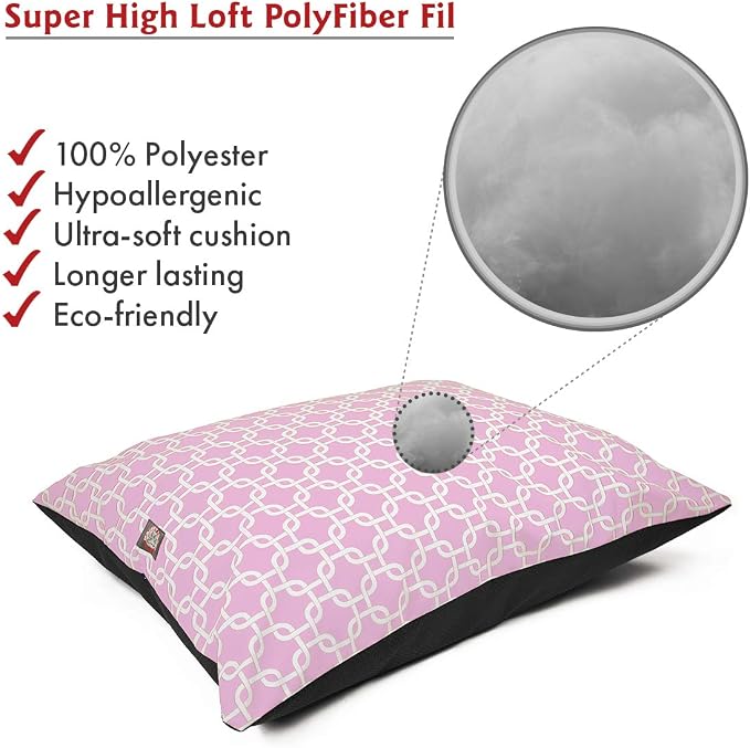 Majestic Pet Rectangle Large Dog Bed Washable – Non Slip Comfy Pet Bed – Dog Crate Bed Super Value Pillow Dog Bed – Dog Kennel Bed for Sleeping - Dog Bed Large Breed 46 x 35 Inch – Links Pink - Image 3