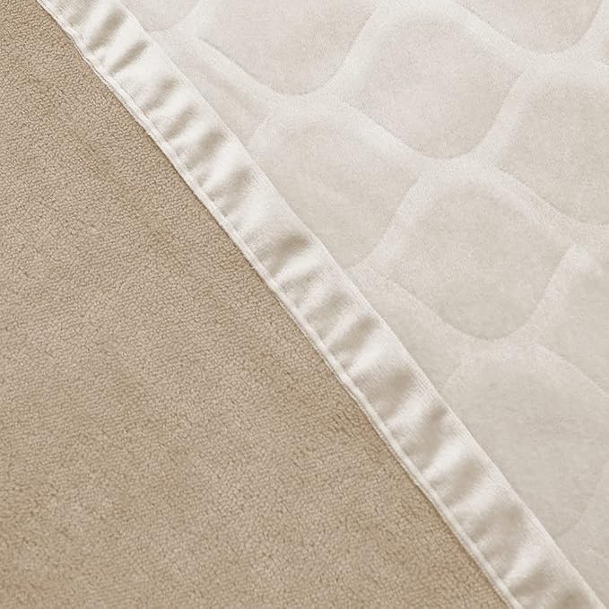 fuguitex Waterproof Dog Blanket Bed Cover Dog Crystal Velvet Moroccan Fuzzy Cozy Plush Pet Blanket Throw Blanket for Couch Sofa(82 * 82 inch, Cream+Beige) - Image 7
