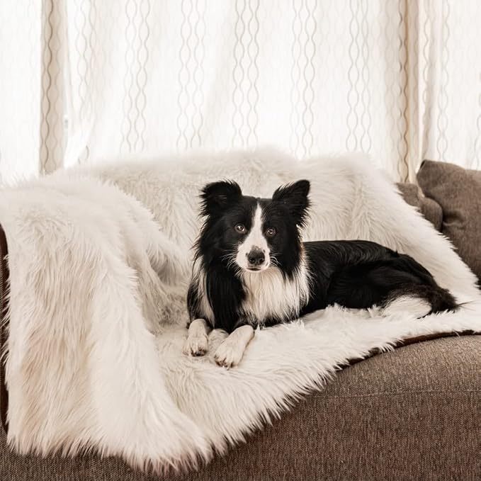 PAW BRANDS PupProtector Waterproof Throw Blanket, Polar White, 80x62 | Waterproof, machine washable — protects couches, beds & car seats - Image 2