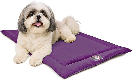 Majestic Pet Orthopedic Memory Foam Dog Crate Mat - Plush Pet Bed Pad for Crates & Kennels | USA Crafted | 24"x18" Villa Aubergine by MajesticPet