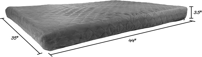 Waterproof Dog Bed - 2-Layer Memory Foam Pet Pad with Removable Machine Washable Cover - 44x35 Crate Mat for Dogs or Puppies by PETMAKER (Gray) - Image 2