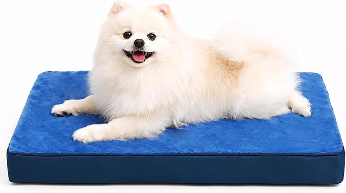 NUPIDA Waterproof Medium Dog Bed for Crate with Washable Cover, 29x18, Navy | TPU Waterproof Layer, Easy Clean Cover, Soft Plush Surface, Durable Oxford fabric, Non-Slip Bottom, For Medium Breeds ≤30lbs by NUPIDAPet%E2%80%99sHome