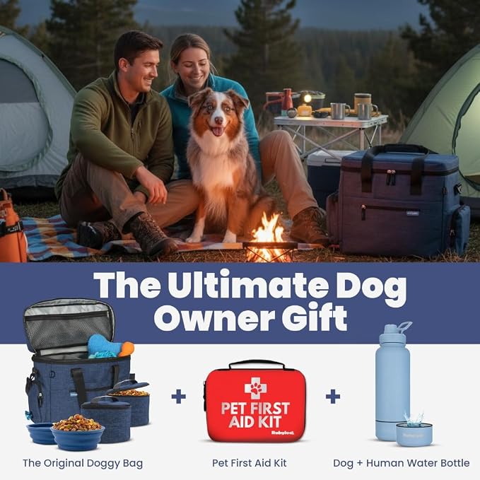 Rubyloo Original Doggy Bag™ Dog Travel Bag for Supplies with Travel Bowls | 2 BPA-Free Collapsible Bowls, 2 Pet Food Containers, TSA-Ready, Road Trips, Camping, Weekend Getaways, Doggy Gift, Navy - Image 7