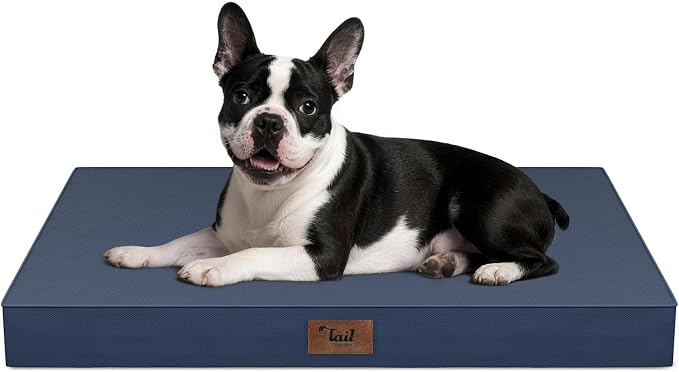 Orthopedic Waterproof Dog Bed for Small Dogs and Cats | Egg Crate Foam for Joint Support, Fits 30x19 Crates, TPU Waterproof Layer, Machine Washable 1680D Oxford Cover, Up to 30 lbs by TailStories